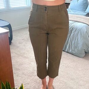 Green High waisted cropped pants